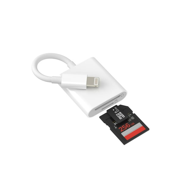 SD Card Reader for iPhone 14 13 12 Pro Max Lightning Micro SD Memory Stick Cable Adapter (2in1)for Apple MFi Certified Converter for iPad Air Transfer Dongle TF Digital Camera Photo Drive Accessories