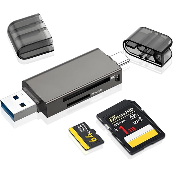 SD Card Reader 2 in 1  to C OTG  Portable Memory Card Reader for SD TF SDXC SDHC MMC RS-MMC  SD  SDXC  SDHC Card and UHS-I Cards