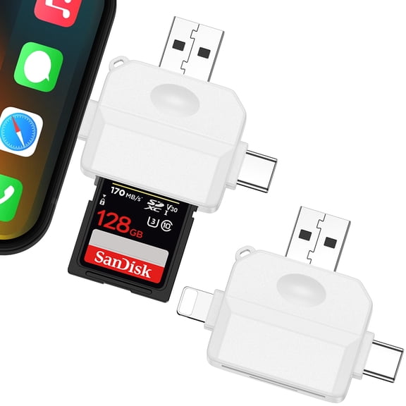 SD Card Reader,2Pack 3 in 1 USB-C to Micro SD Card Reader Trail Camera Viewer,Portable Memory Card Reader SD Card Adapter for SD&TF Cards Compatible with Computer MacBook Pro/Air iPad iPhone Samsung