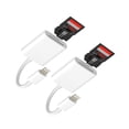 thumbnail image 1 of Lightning to Micro SD Card Reader (2Pack)for iPhone 14 13 Pro Max SD TF Memory Stick Adapter for Apple MFi Certified Digital Camera Cable for iPad Accessories Dual Slot Photo Transfer Drive Converter, 1 of 7