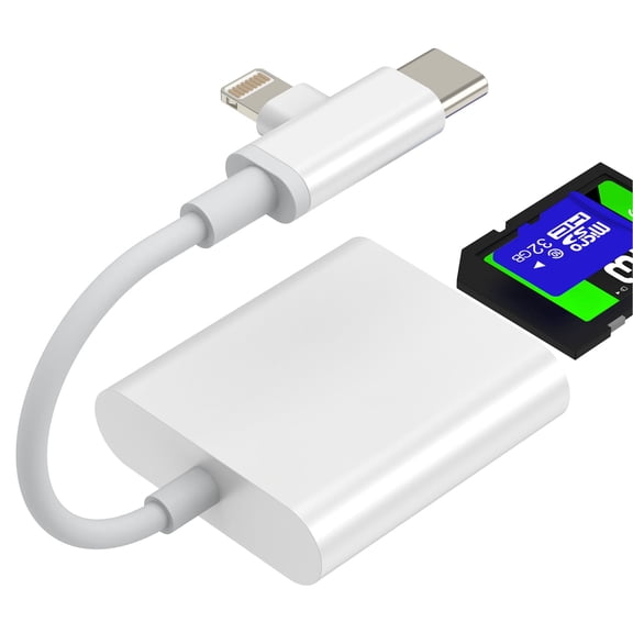 SD Card Reader USB-C Adapter for iPhone 17 16 15 Pro Max Compatible with Samsung Digital Camera Micro SD Memory Stick Lightning for Apple for iPad Android MacBook Transfer Computer TF Photo Converter