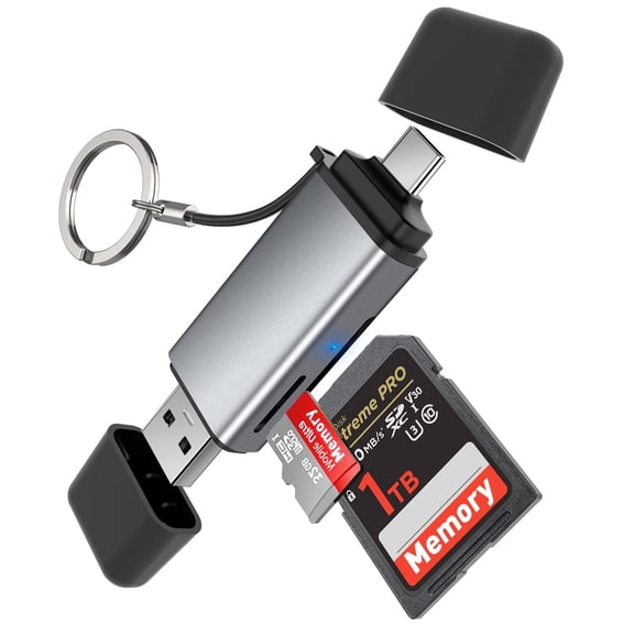 SD Card Reader USB C, Dual Slots USB 3.0 Type C to SD Card Adapter, Memory Card Reader for TF, SDHC, SDXC, Compatible with Laptop, PC, iPhone16/15, MacBook Pro/Air, iPad Pro, Android