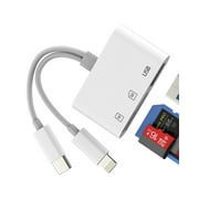 SD Card Reader USB C Lightning to Micro SD USB Adapter3in2 for iPhone 16 15 Pro Max Type C Cable OTG 3.0 TF Digital Camera Drive Memory Stick Photo for Apple for iPad Compatible for Samsung Android