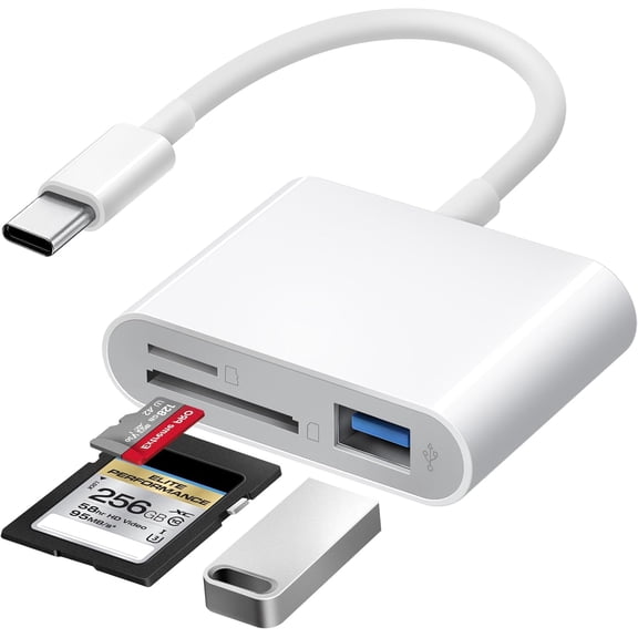 SD Card Reader for C, -C to SD/TF Memory Card Reader for 15/16 with Port, Camera Compatible with / /Air, Phones and Tablets