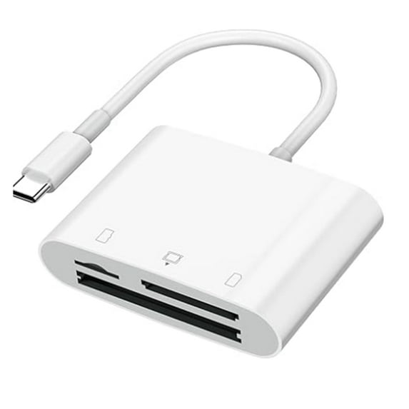 SD Card Reader for Phone/Laptop/, Three Card Slots Reader Supports SD TF Card, Digital Camera Viewer Plug and Play