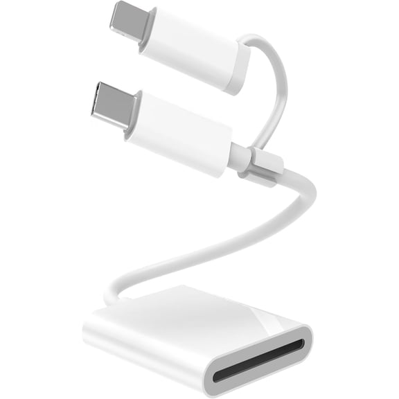 SD Card Reader for iPhone, Type C Card Camera Reader Adapter for iPhone, iPad Trail Game Camera, Plug and Play
