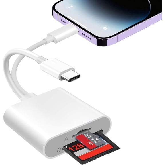 SD Card Reader for iPhone USB C, Micro sd Card Adapter, Dual Interface Memory Card Reader for iPhone/MacBook/USBC Laptop for SD/TF Card, Plug & Play