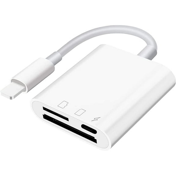 SD Card Reader for iPhone iPad,Micro SD Card Reader Memory Card Reader Plug and Play Trail Camera SD Card Adapter,Simultaneous Charging and Reading