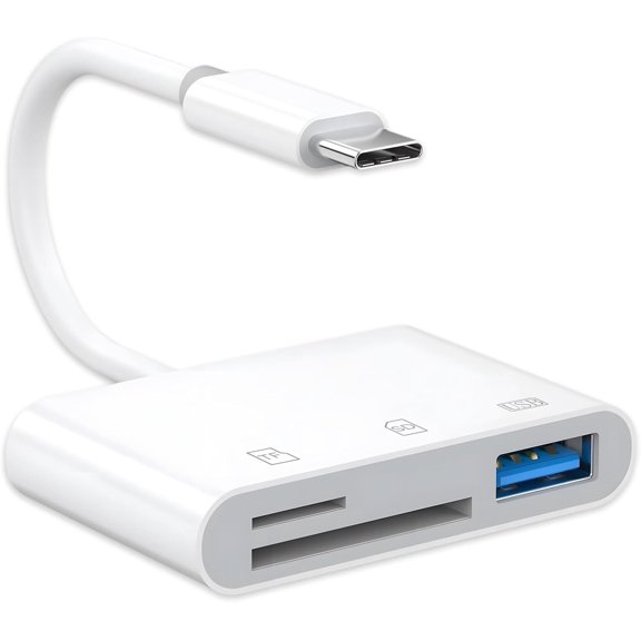 SD Card Reader for iPad, SD Card Reader for 15/16/17, Portable Adapter with SD Port for Android Phones, Tablets, and Type c Devices No App Driver Required