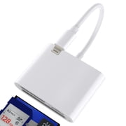 SD Card Reader for iPhone 14 13 12 Pro Max Lightning to Micro SD TF CF Adapter Digital Camera Memory Stick Compact Flash Female Jack Plug Splitter for Apple for iPad Photo Speed Data Transfer Adaptor