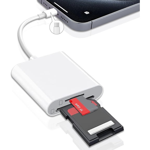 for SD Card Reader for iPhone 15/16/17/Mac/iPad,USB C to SD Memory Card Adapter,Supports SD Card and TF Card AdapterPortable Micro SD Card Reader,Plug and Play No App Installation Required