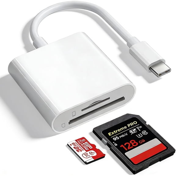 SD Card Reader for iPhone 15/16/17, Sd Card Reader USB C,Micro Sd Card Reader for ipad, USB C Sd Card Reader for ipad,Plug and Play No App Required,Adapter for Digital Camera to Phone