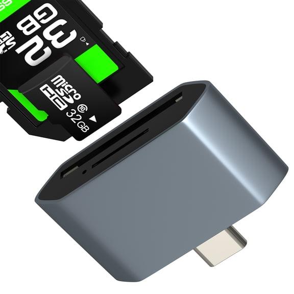 SD Card Reader for iPhone 17 16 15 Pro Max(2in1)USB C to Micro SD TF Adapter Type C Plug Camera Memory Android Computer for iPad for Apple Compatible for Samsung Phone Macbook Fast Transfer converter
