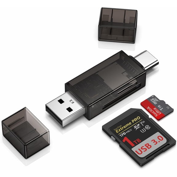 SD Card Reader for iPhone 17/16e/16/16 Pro Max/Plus/15, S25 Edge S24,iPad,Laptop,PC,, USB 3.0 Dual Slots C to Micro Adapter Memory SD/Micro SD/SDHC/SDXC/MMC