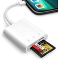 thumbnail image 1 of SD Card Reader for iPhone iPad,Trail Game Camera Micro SD Card Reader Viewer,SLR Cameras SD Reader with Dual Slot,Photography Memory Card Adapter,Plug and Play, 1 of 7