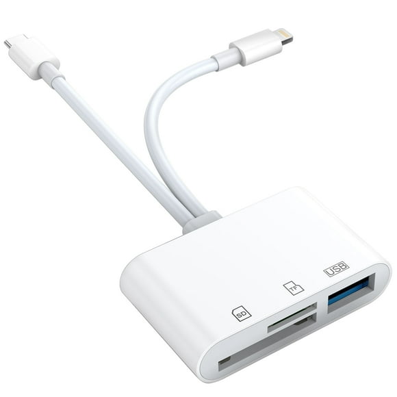 SD Card Reader for iPhone/iPad, lightening + USB C Connector to SD/TF Card Reader Adapter Memory Card Reader for Micro SDXC,Micro SDHC,SDXC,SDHC,SD Cards,USB Disk, for iPhone/iPad/MacBook/Samsung