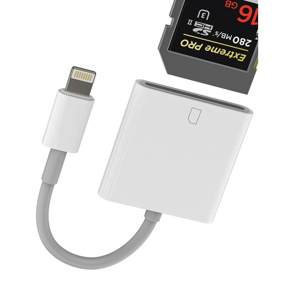 SD Card Reader Lightning Adapter for iPhone 14 13 Pro Max for Apple MFi Certified Accessories Digital Camera Flash Drive Memory Stick Transfer Photo for iPad Macbook Adaptor Compact Storage Picture