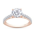 thumbnail image 1 of SD Color VVS1-VVS2 Round Brilliant Cut 1.20 Carat Moissanite Lab Created Diamond Engagement Ring for Women In 14K Rose Gold Over Sterling Silver With Certificate of Authenticity-7.5, 1 of 5