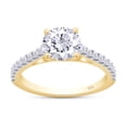 thumbnail image 1 of SD Color VVS1-VVS2 Round Brilliant Cut 1.20 Carat Moissanite Lab Created Diamond Engagement Ring for Women In 14K Yellow Gold Over Sterling Silver With Certificate of Authenticity-4.5, 1 of 5