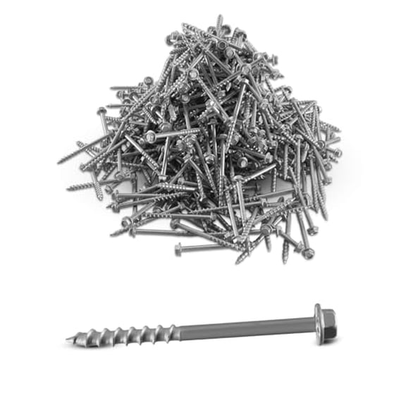 SD Connector Screws #9 x 2-1/2" Heavy-Duty Joist Hanger Screws, 1/4" Hex Head, Mechanically Galvanized, Replaces 10D Nails for Deck Dock Fence Framing (500-Pack)$$Hardware