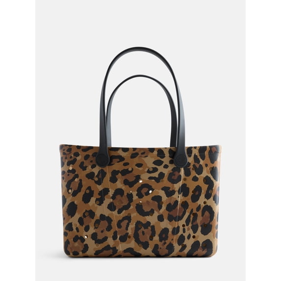 Sundrift Women's Lightweight Print Beach Tote Bag, Leopard