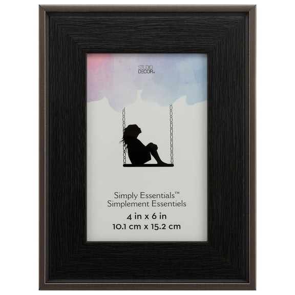 Simply Essentials™ 4" x 6" Black with Bronze Edges Frame by Studio Décor®