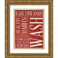 thumbnail image 1 of SD Gaphics Studio 19x24 Gold Ornate Wood Framed with Double Matting Museum Art Print Titled - Bath Reminders II (Red), 1 of 4