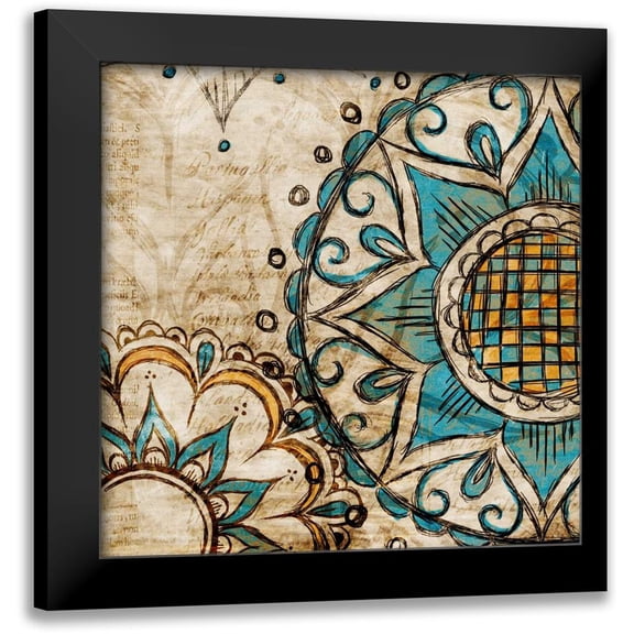 SD Graphics 15x15 Black Modern Framed Museum Art Print Titled - Henna Pattern II