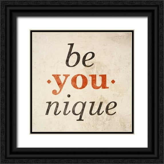 SD Graphics 15x15 Black Ornate Wood Framed with Double Matting Museum Art Print Titled - Be-You-nque
