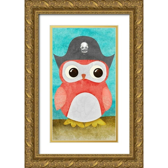 SD Graphics Studio 10x14 Gold Ornate Wood Framed with Double Matting Museum Art Print Titled - Pirate Owl II