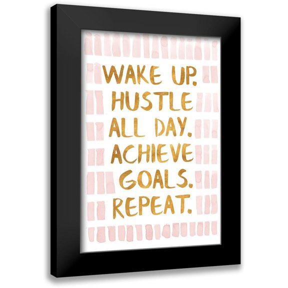 SD Graphics Studio 11x14 Black Modern Framed Museum Art Print Titled - Golden Glam Motto II