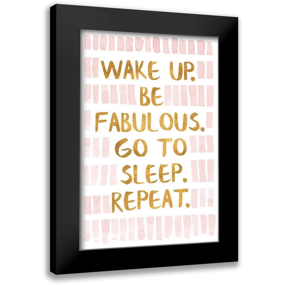 SD Graphics Studio 11x14 Black Modern Framed Museum Art Print Titled - Golden Glam Motto I