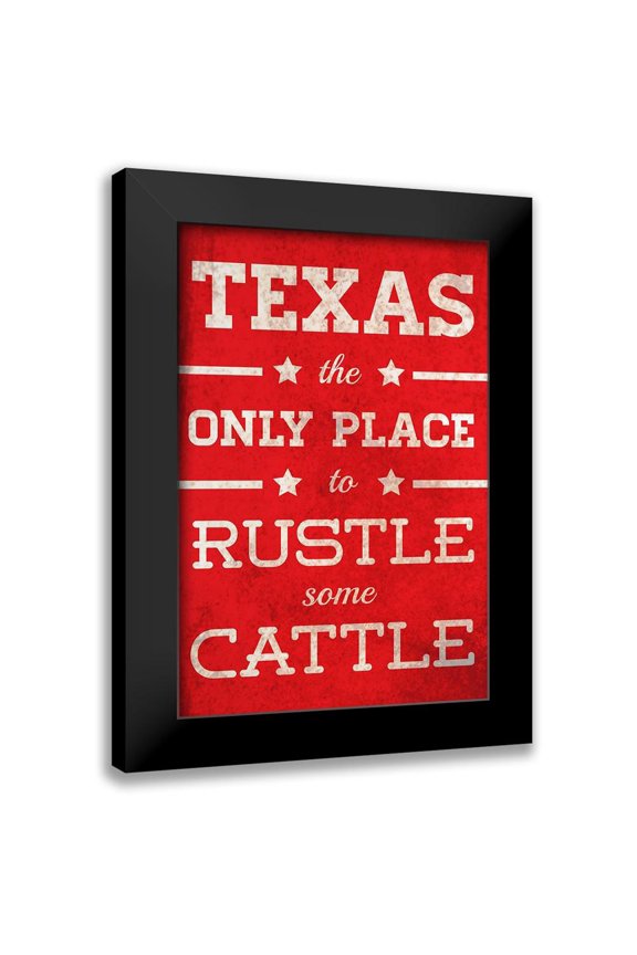 SD Graphics Studio 11x14 Black Modern Framed Museum Art Print Titled - Rustle Some Cattle