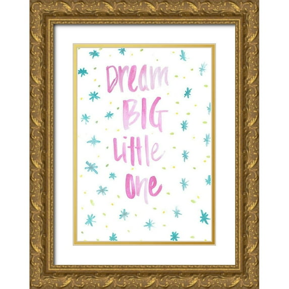SD Graphics Studio 11x14 Gold Ornate Wood Framed with Double Matting Museum Art Print Titled - Dream Big Little One