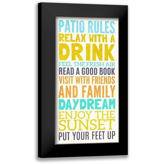 SD Graphics Studio 11x18 Black Modern Framed Museum Art Print Titled - Beach Rules II