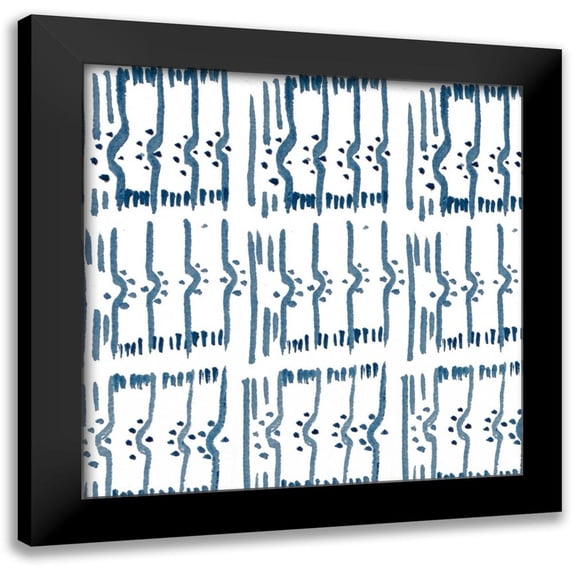 SD Graphics Studio 12x12 Black Modern Framed Museum Art Print Titled - Blue Glyphics II