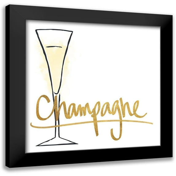 SD Graphics Studio 12x12 Black Modern Framed Museum Art Print Titled - Champange
