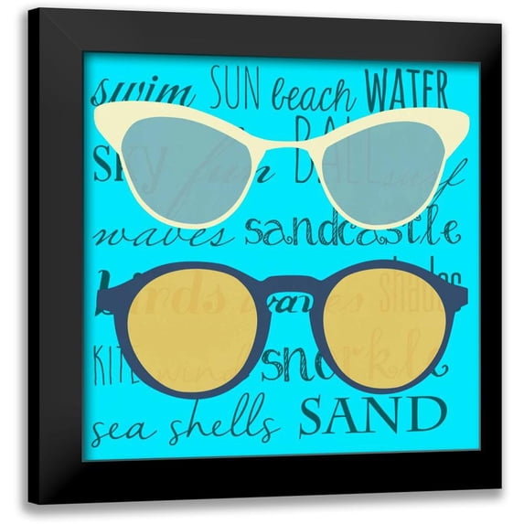 SD Graphics Studio 12x12 Black Modern Framed Museum Art Print Titled - Coastal Shades I