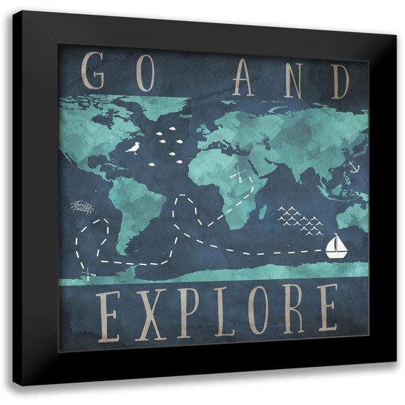 SD Graphics Studio 12x12 Black Modern Framed Museum Art Print Titled - Go and Explore