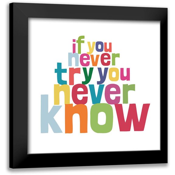 SD Graphics Studio 12x12 Black Modern Framed Museum Art Print Titled - Happy Words III