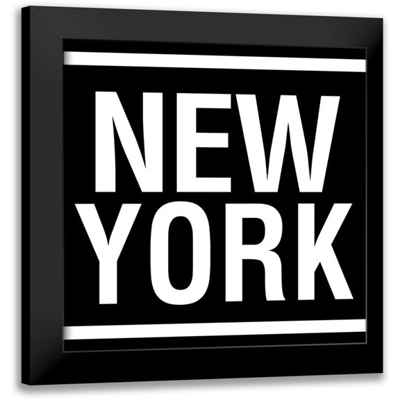 SD Graphics Studio 12x12 Black Modern Framed Museum Art Print Titled - New York Square