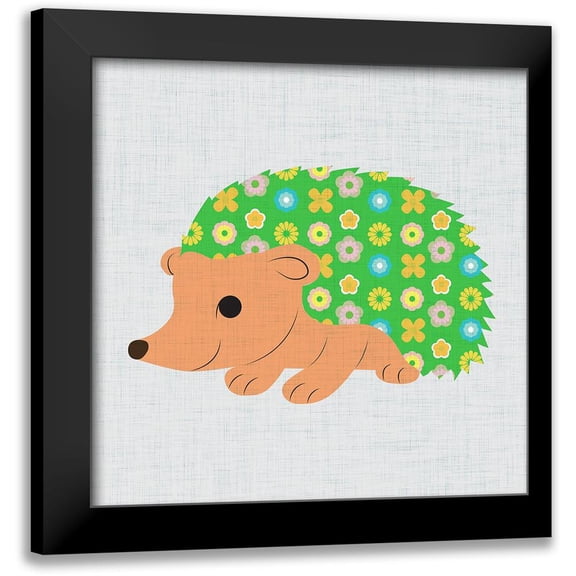 SD Graphics Studio 12x12 Black Modern Framed Museum Art Print Titled - Retro Hedgehog I