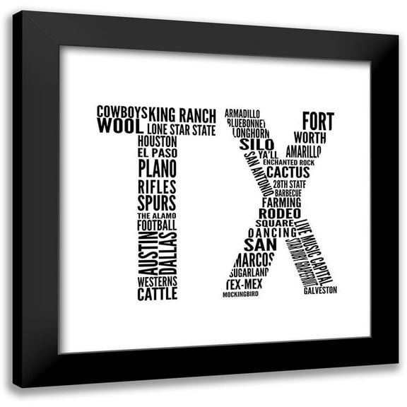 SD Graphics Studio 12x12 Black Modern Framed Museum Art Print Titled - TX Type