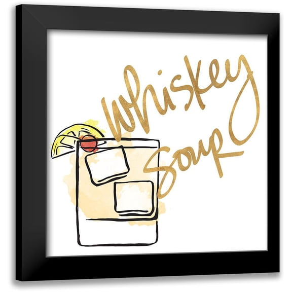 SD Graphics Studio 12x12 Black Modern Framed Museum Art Print Titled - Whiskey Sour