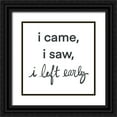 thumbnail image 1 of SD Graphics Studio 12x12 Black Ornate Wood Framed with Double Matting Museum Art Print Titled - I Came-I saw I left Early, 1 of 4