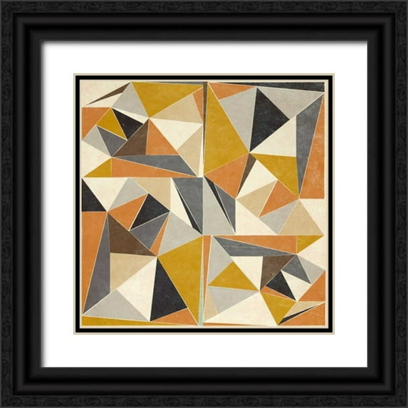 SD Graphics Studio 12x12 Black Ornate Wood Framed with Double Matting Museum Art Print Titled - OMG Modern Triangles I