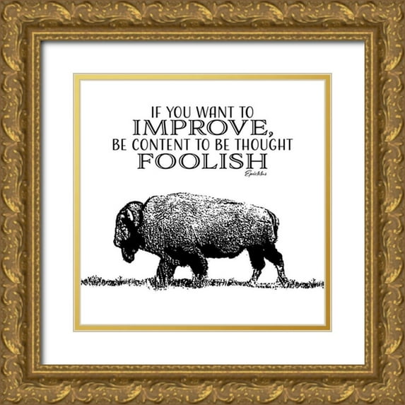 SD Graphics Studio 12x12 Gold Ornate Wood Framed with Double Matting Museum Art Print Titled - If You Want To Improve