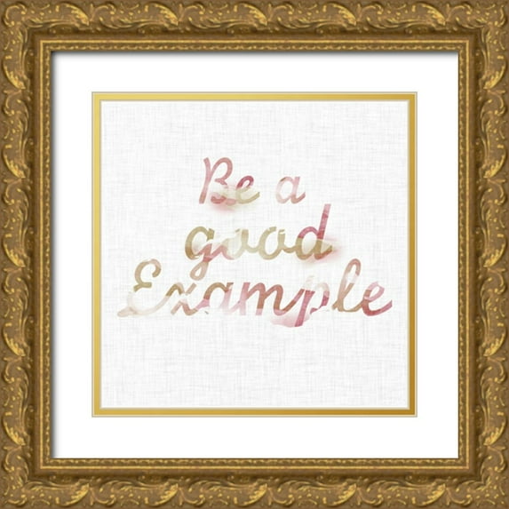 SD Graphics Studio 12x12 Gold Ornate Wood Framed with Double Matting Museum Art Print Titled - Linen Watercolors I