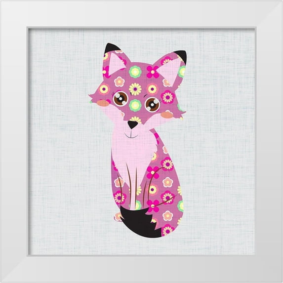 SD Graphics Studio 12x12 White Modern Wood Framed Museum Art Print Titled - Retro Fox II