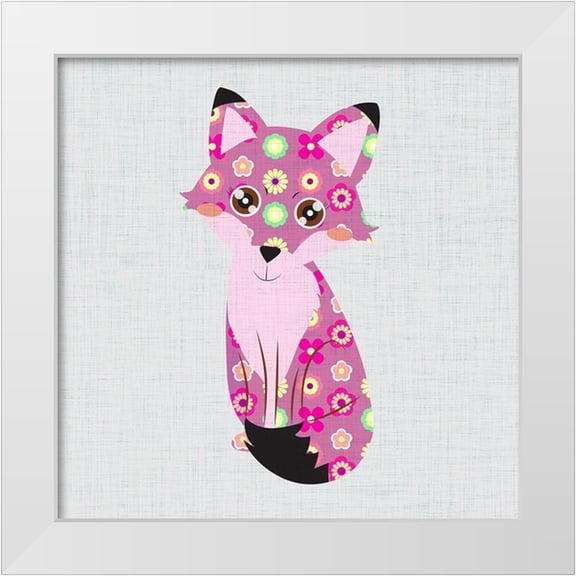 SD Graphics Studio 12x12 White Modern Wood Framed Museum Art Print Titled - Retro Fox II